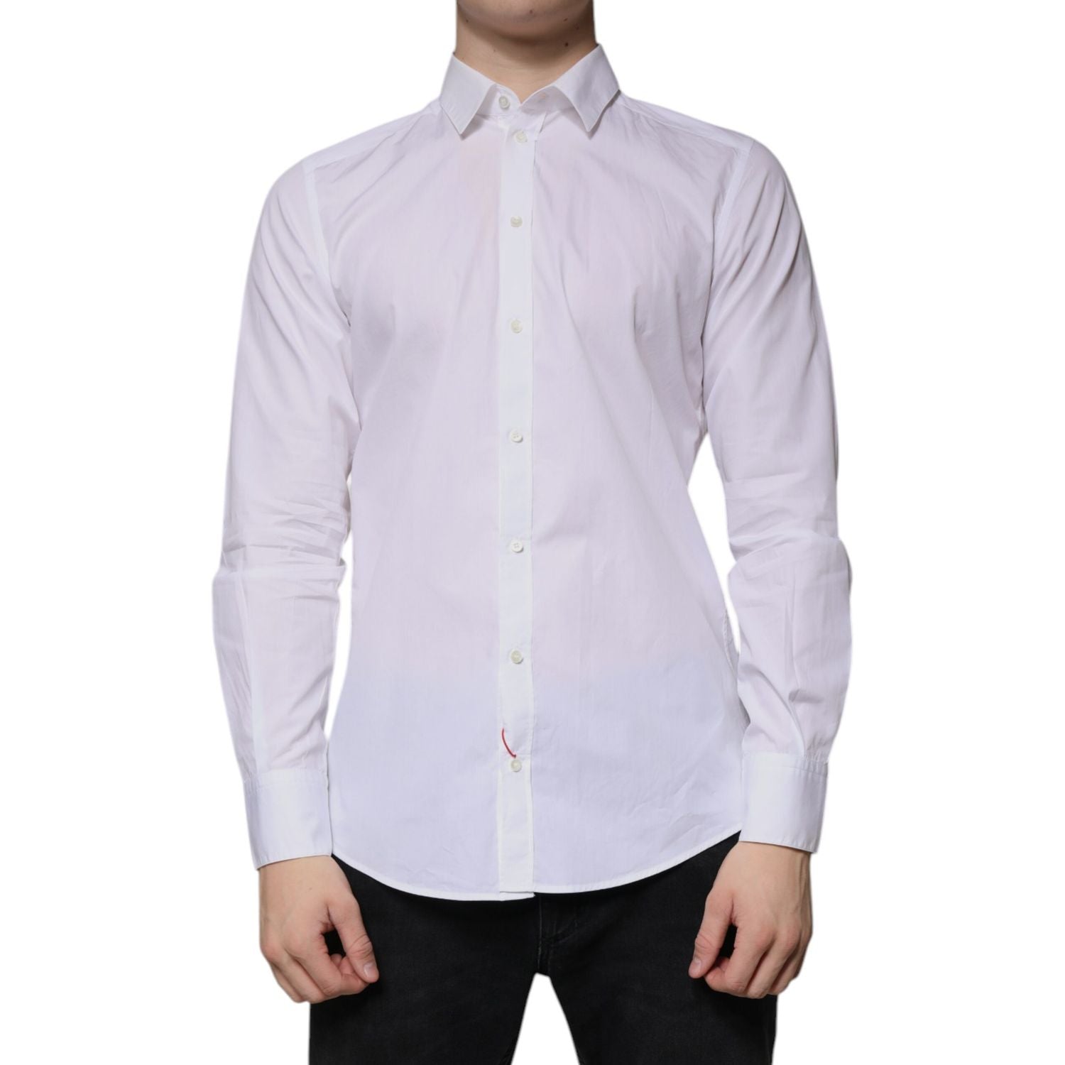 Dolce & Gabbana White Cotton Long Sleeve Formal Dress Shirt