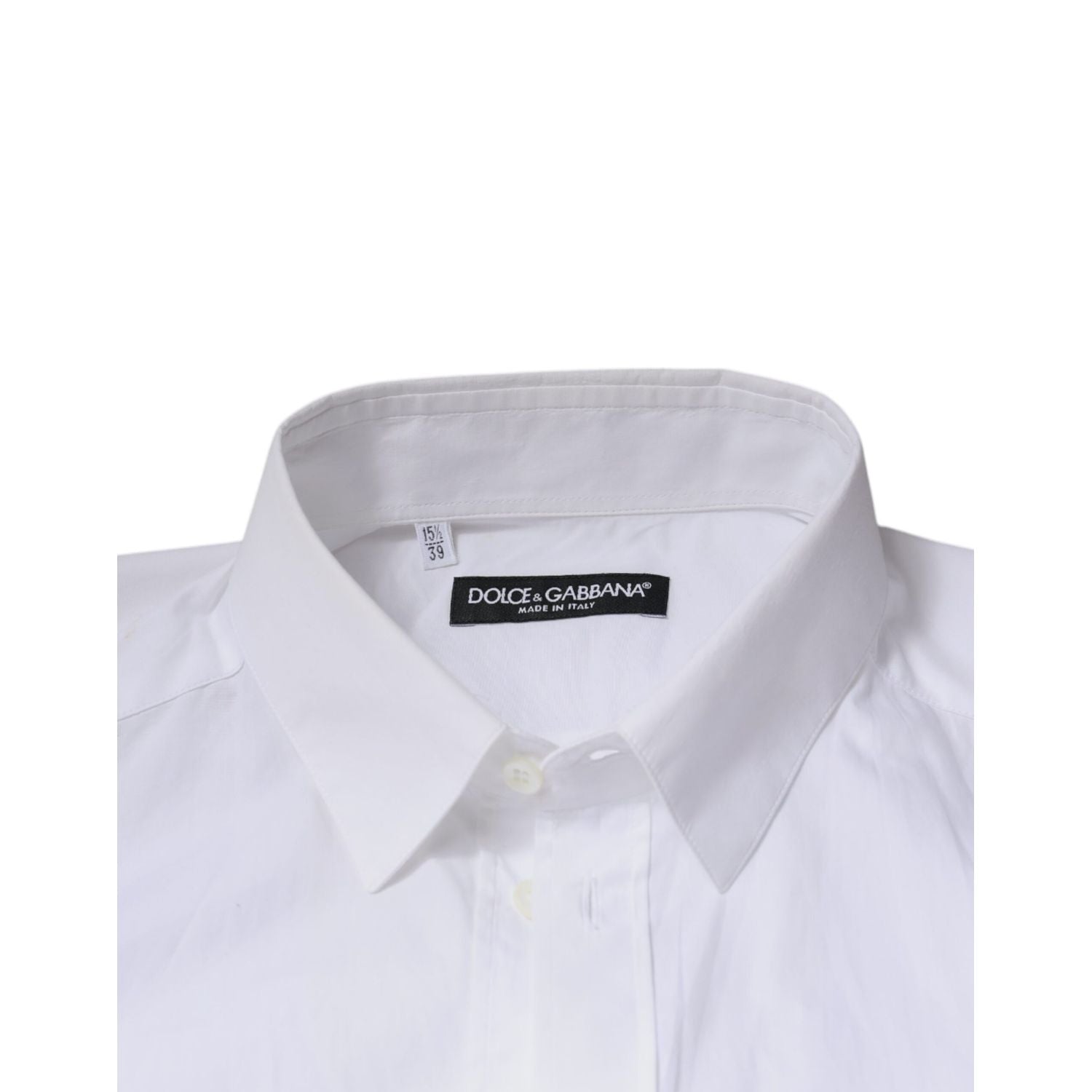 Dolce & Gabbana White Cotton Long Sleeve Formal Dress Shirt