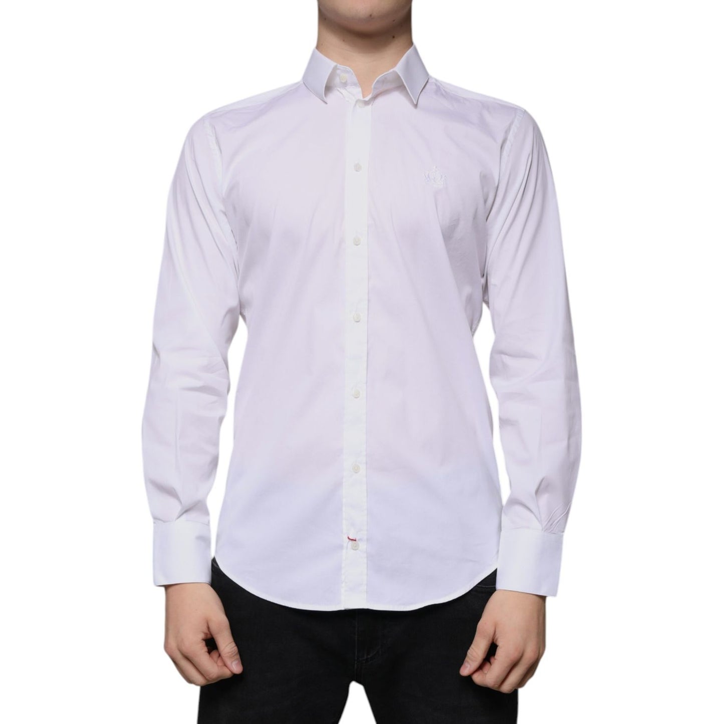 Dolce & Gabbana White Cotton Blend Men MARTINI Dress Shirt Dolce & Gabbana