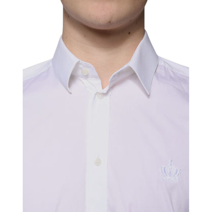 Dolce & Gabbana White Cotton Blend Men MARTINI Dress Shirt Dolce & Gabbana