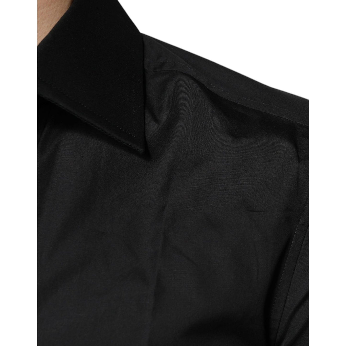 Dolce & Gabbana Black Cotton Formal Long Sleeves Dress Shirt Dolce & Gabbana
