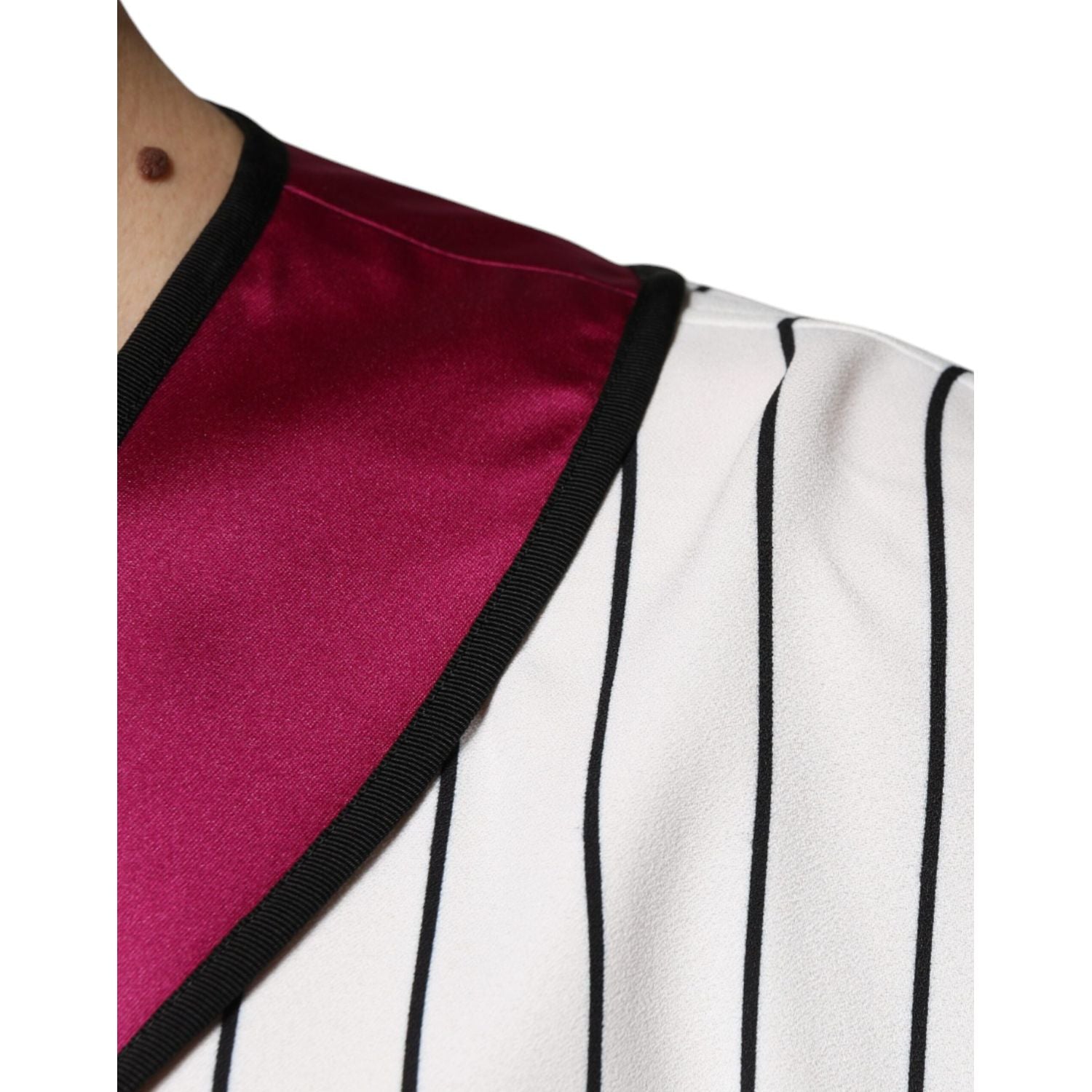 Dolce & Gabbana Multicolor Logo Jersey Button V-neck T-shirt