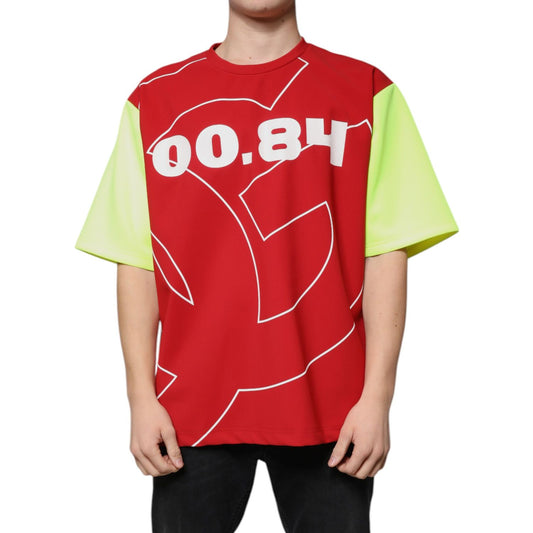 Dolce & Gabbana Multicolor Logo Cotton Men Crew Neck T-shirt TSH87333-50