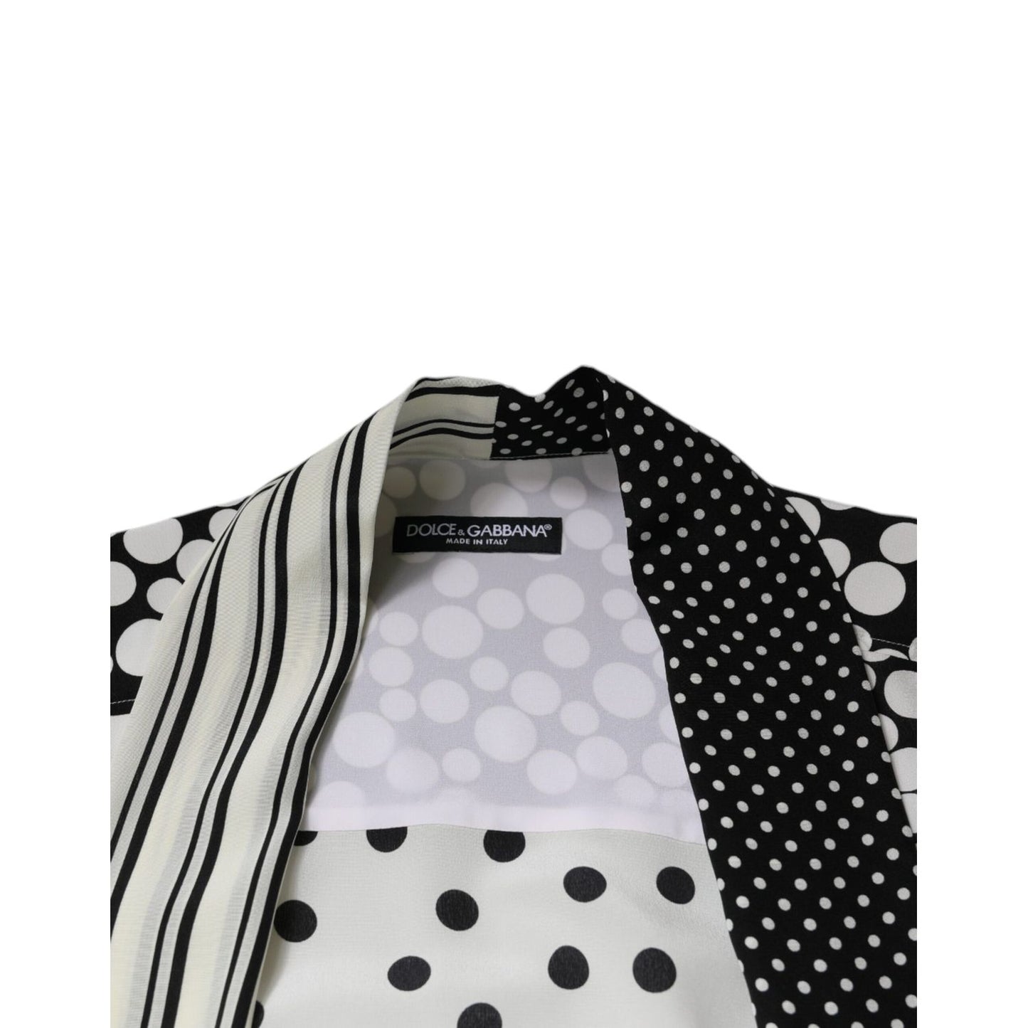 Dolce & Gabbana Black White Polka Dots Silk Men Casual Shirt Dolce & Gabbana