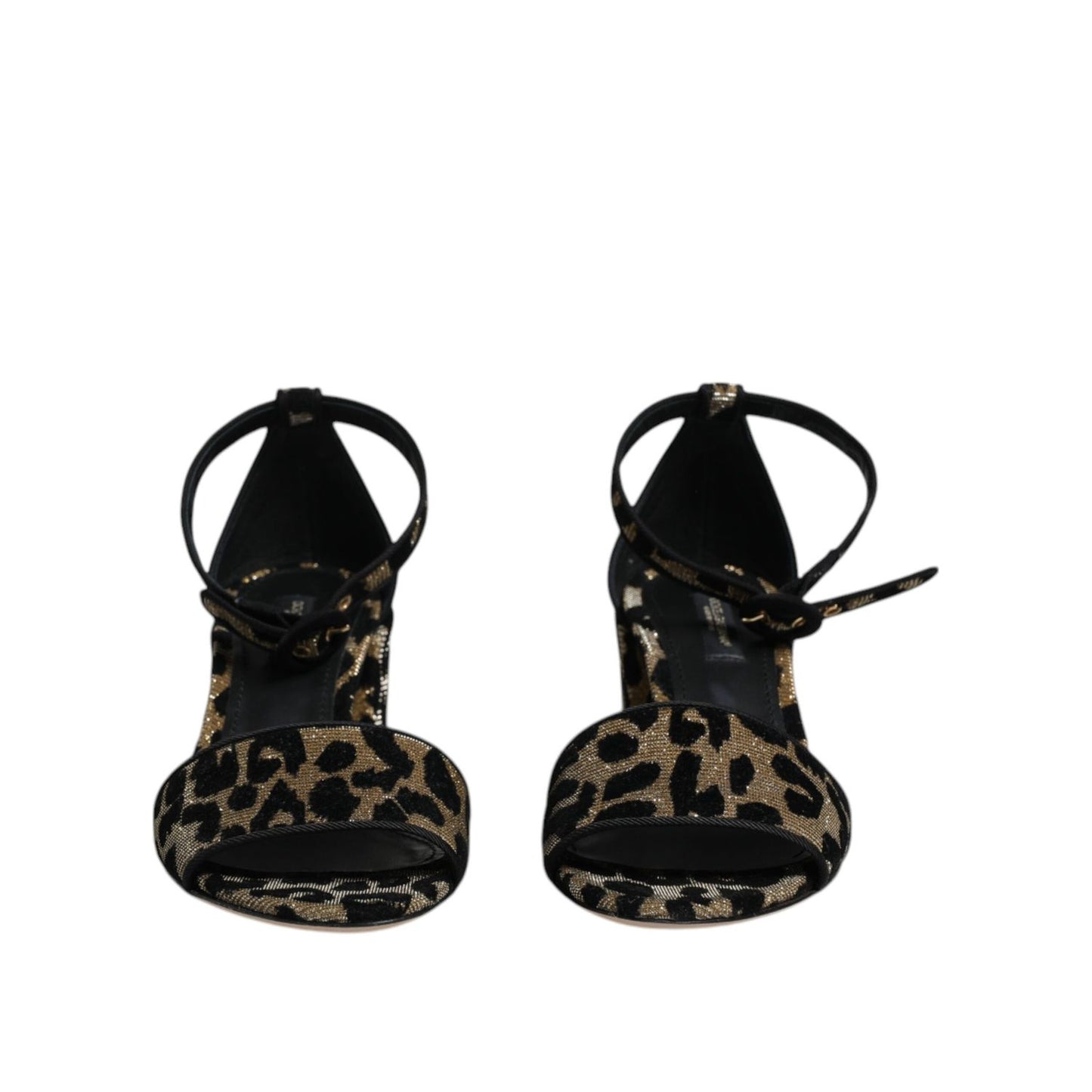 Dolce & Gabbana Gold Leopard Lurex Ankle Strap Heels Sandals Shoes Dolce & Gabbana