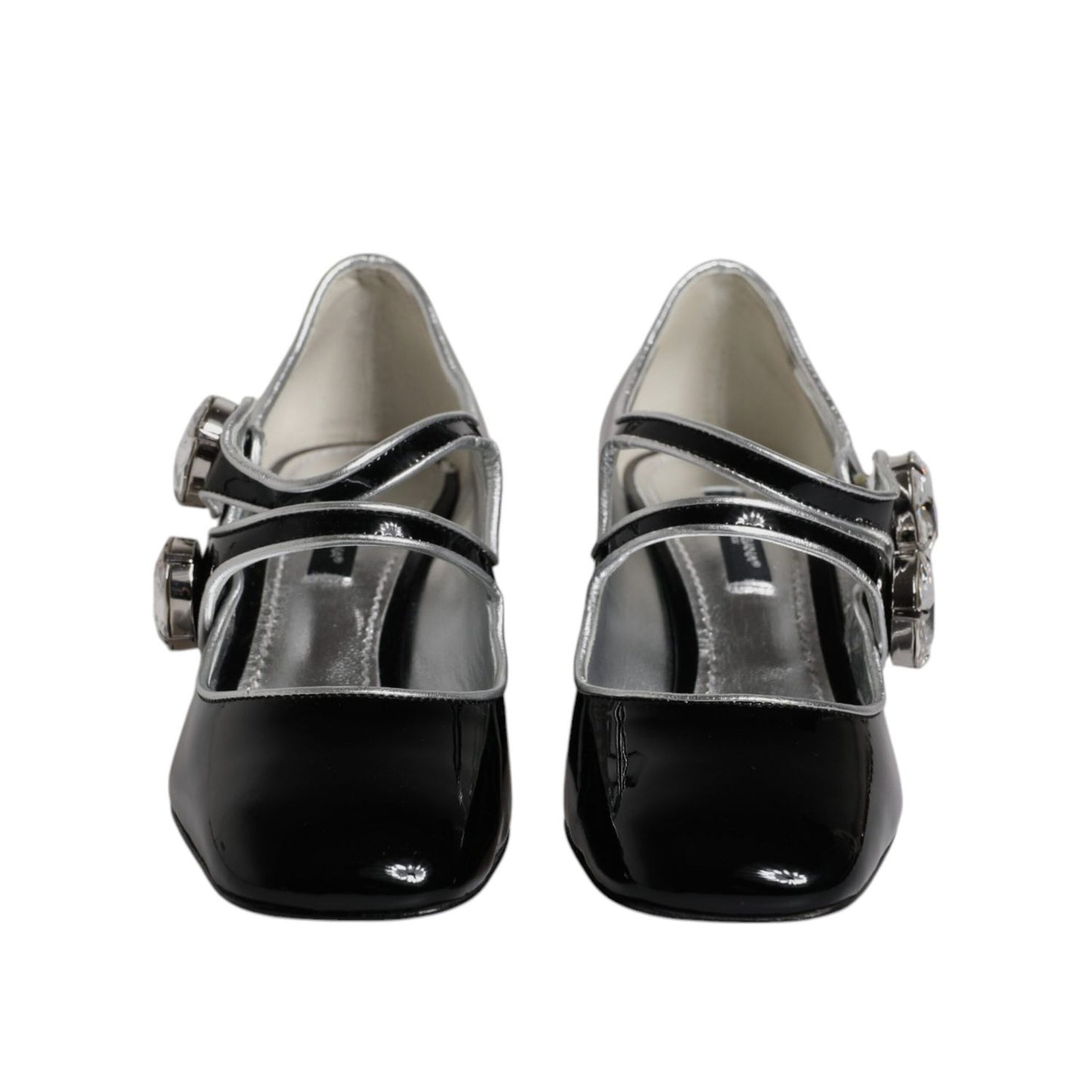 Dolce & Gabbana Black Patent Leather Crystal Mary Jane Pumps Shoes Dolce & Gabbana