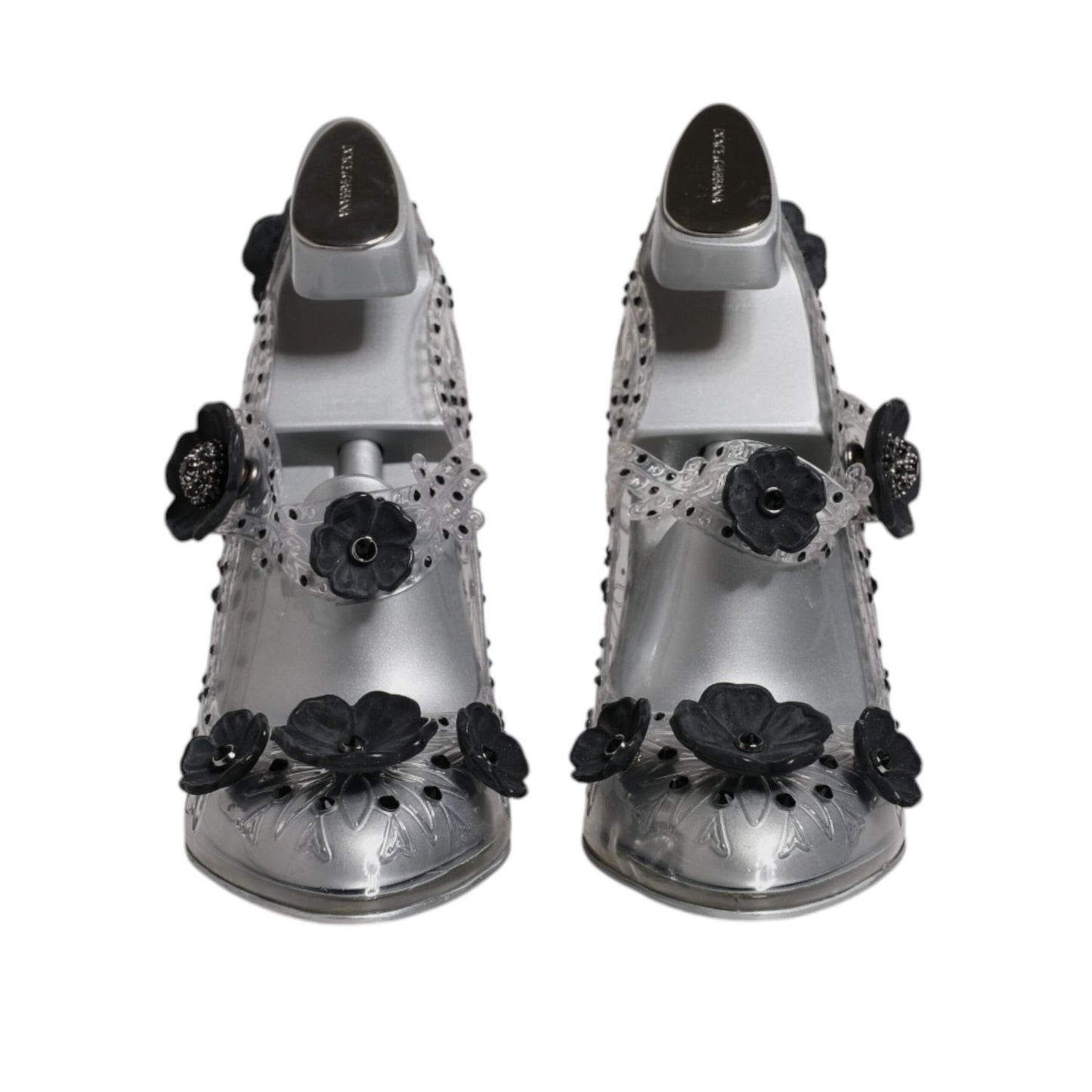 Dolce & Gabbana Clear Floral Crystal CINDERELLA Heels Shoes Dolce & Gabbana