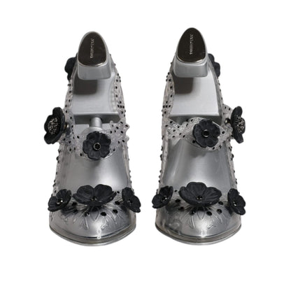 Dolce & Gabbana Clear Floral Crystal CINDERELLA Heels Shoes Dolce & Gabbana