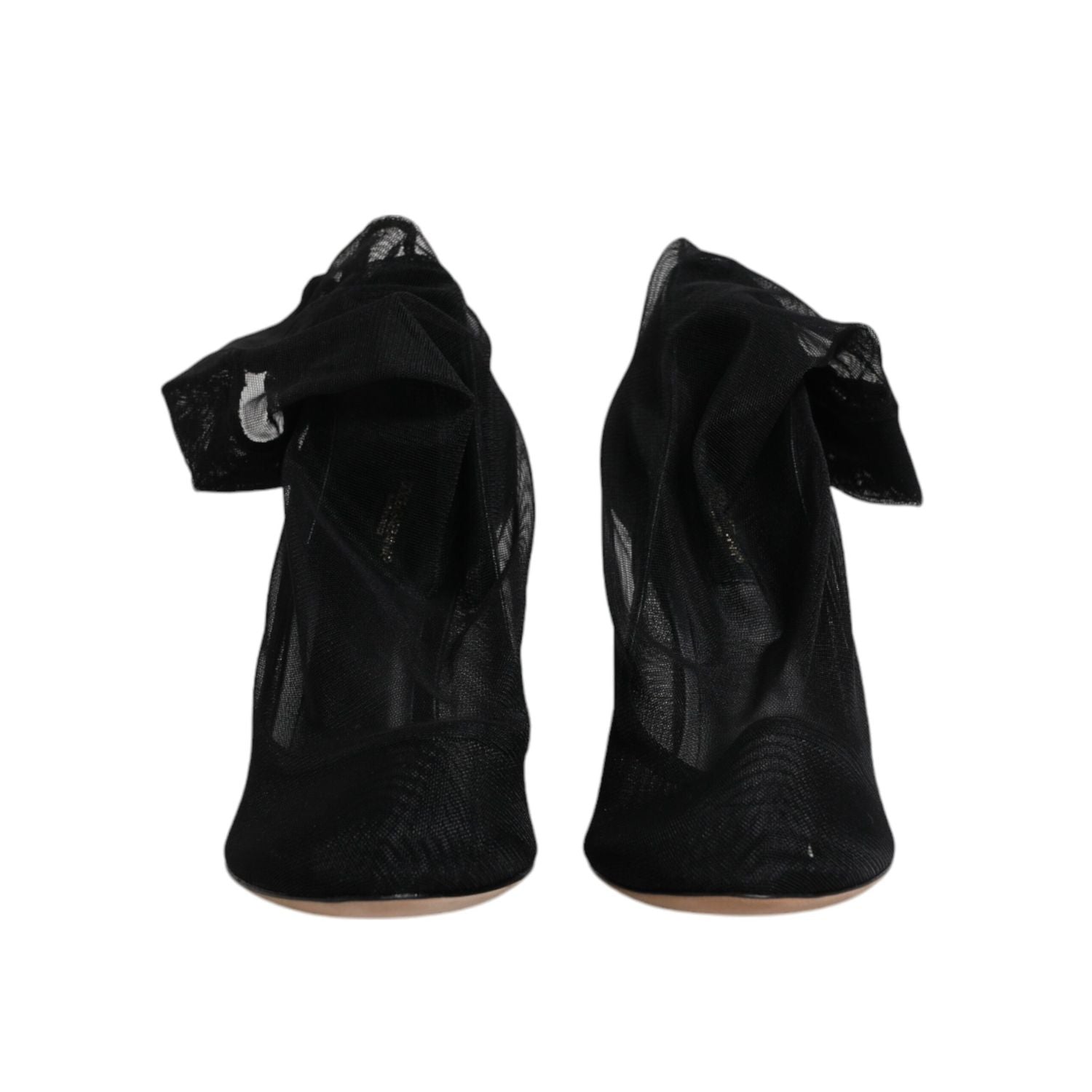 Dolce & Gabbana Black Nylon Stretch Mesh Sock Boots Shoes