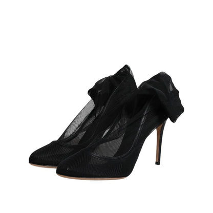 Dolce & Gabbana Black Nylon Stretch Mesh Sock Boots Shoes