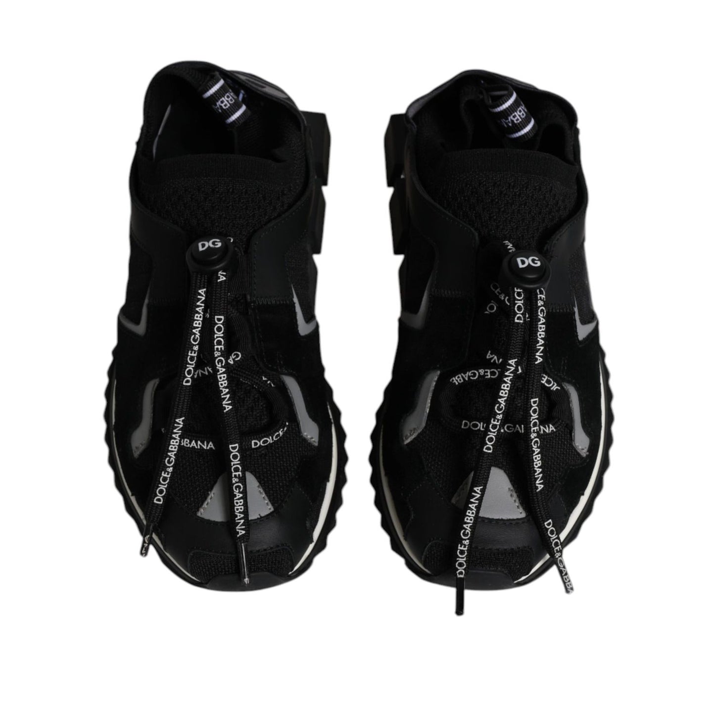 Dolce & Gabbana Black White Logo Sorrento Sneakers Shoes