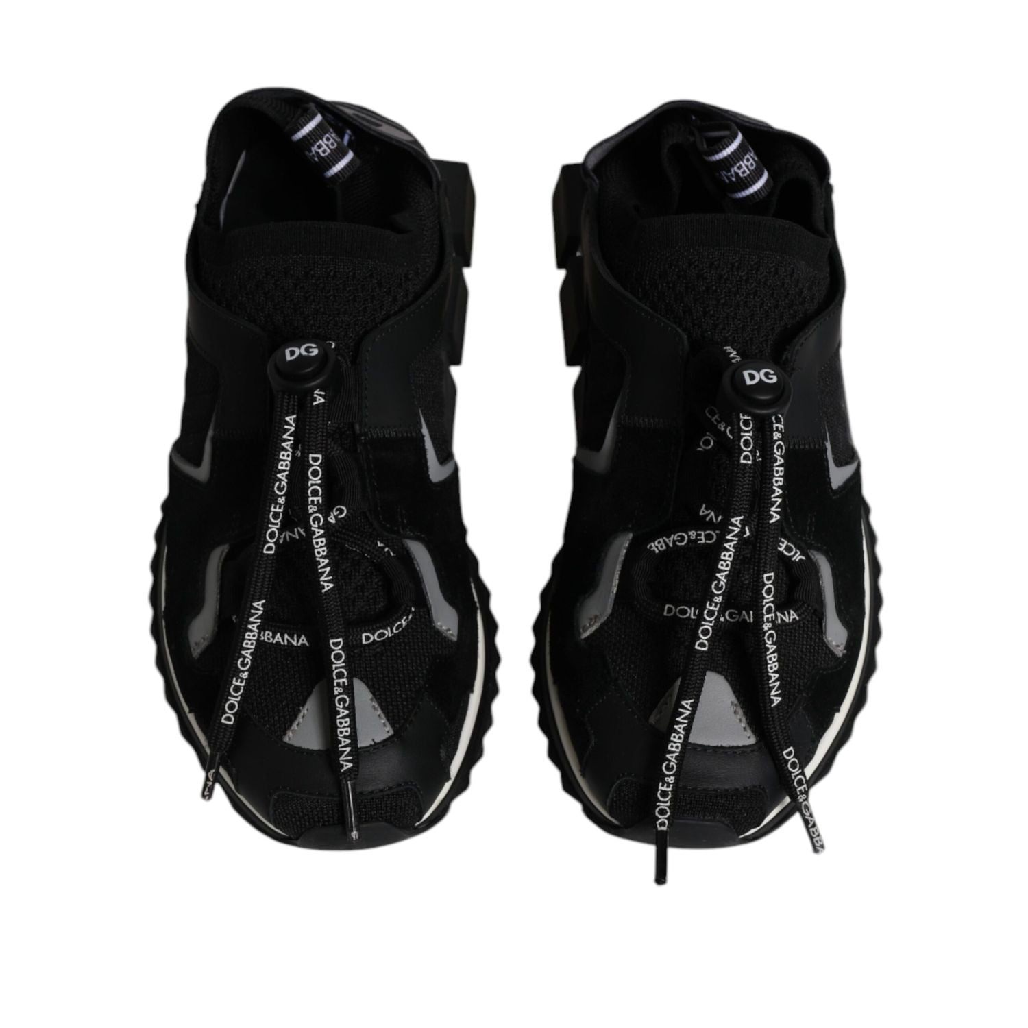 Dolce & Gabbana Black White Logo Sorrento Sneakers Shoes