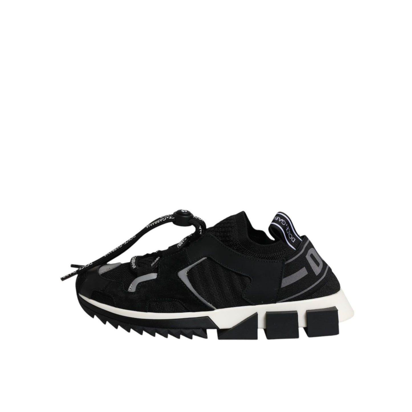 Dolce & Gabbana Black White Logo Sorrento Sneakers Shoes