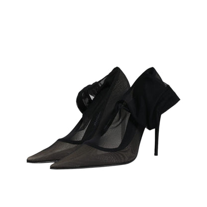 Dolce & Gabbana Black Viscose Mesh Sock Style Boots Shoes Dolce & Gabbana