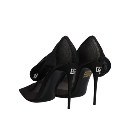 Dolce & Gabbana Black Viscose Mesh Sock Style Boots Shoes Dolce & Gabbana