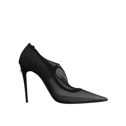 Dolce & Gabbana Black Viscose Mesh Sock Style Boots Shoes Dolce & Gabbana