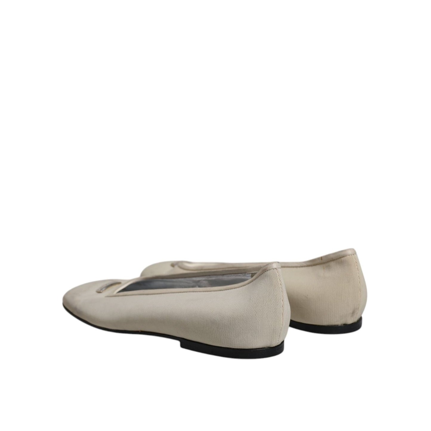 Dolce & Gabbana Beige Fabric Slip On Ballerina Flats Shoes Dolce & Gabbana