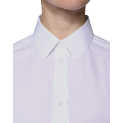 Dolce & Gabbana White Cotton Collared Long Sleeves Shirt Top Dolce & Gabbana