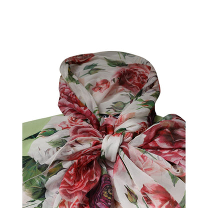 Dolce & Gabbana Multicolor Floral Patchwork Ascot Collar Top Dolce & Gabbana