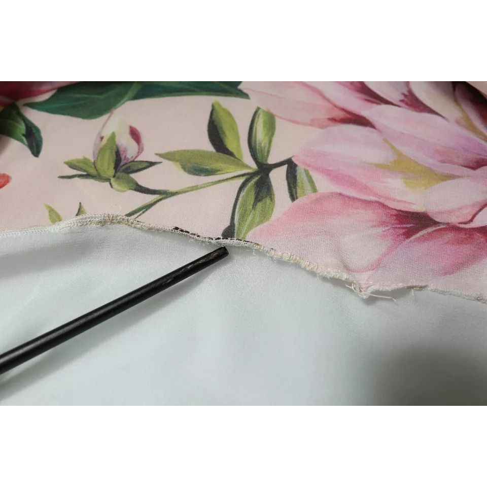 Dolce & Gabbana Multicolor Floral Patchwork Ascot Collar Top Dolce & Gabbana