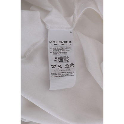 Dolce & Gabbana White Cotton Silk T-Shirt