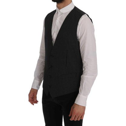 Dolce & Gabbana Gray Wool Stretch Vest