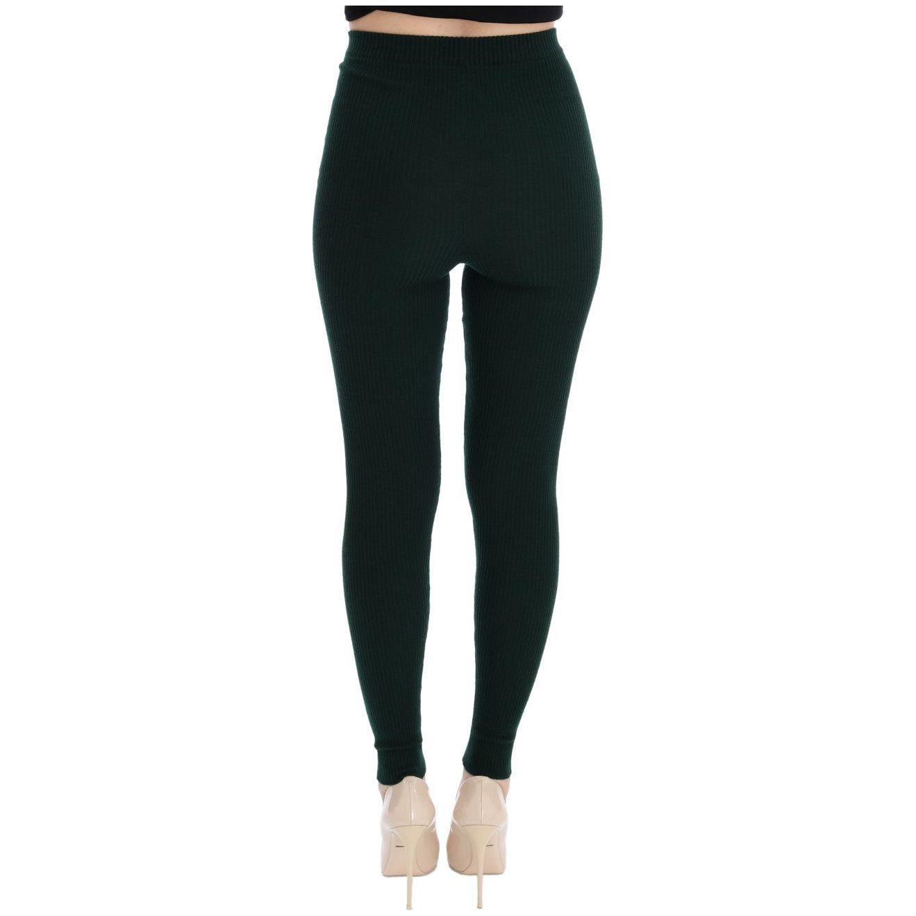 Dolce & Gabbana Green Wool Stretch Tights Dolce & Gabbana