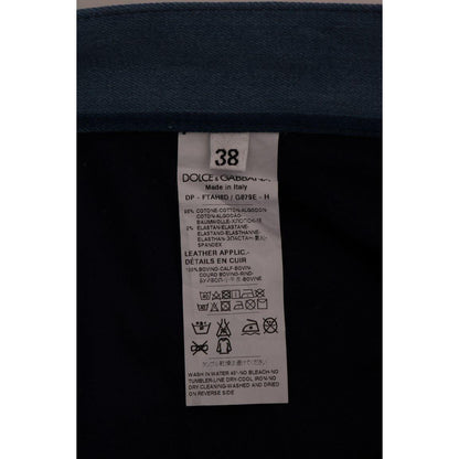 Dolce & Gabbana Blue GIRLY Striped Cotton Jeans