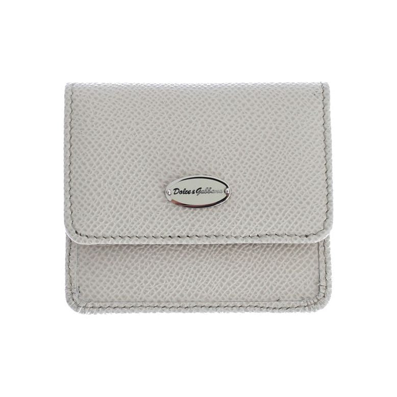 Dolce & Gabbana White Dauphine Leather Case Wallet Wallet