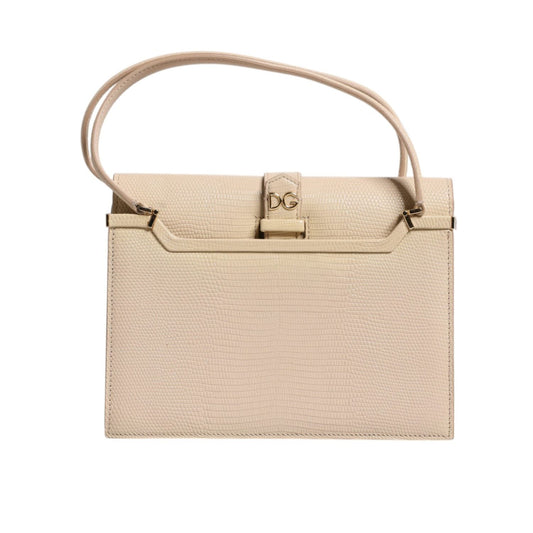 Dolce & Gabbana Beige Leather Ingrid Top Handle Shoulder Bag