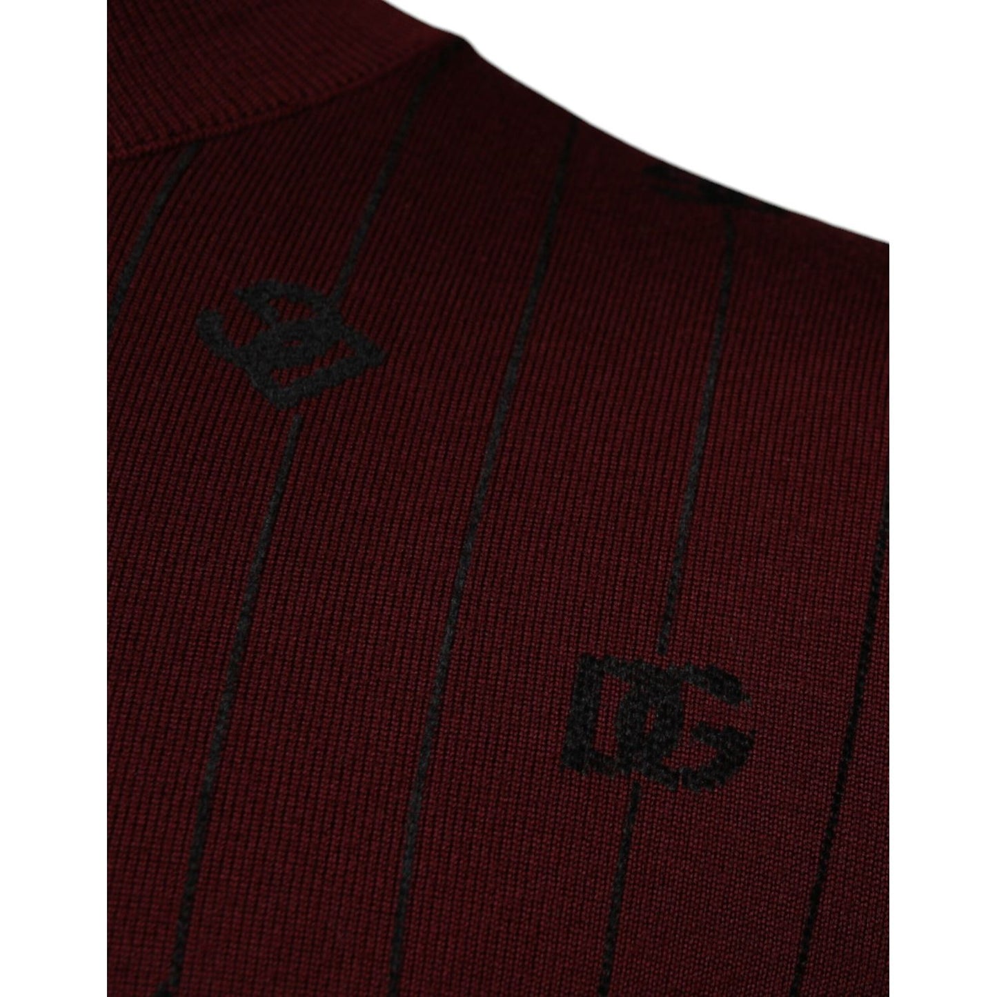 Dolce & Gabbana Maroon Monogram Turtleneck Pullover Sweater Dolce & Gabbana