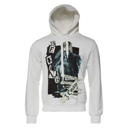 Dolce & Gabbana White Caesar Cotton Hooded Pullover Sweater Dolce & Gabbana