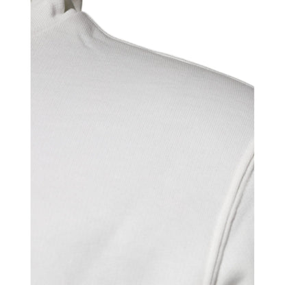 Dolce & Gabbana White Caesar Cotton Hooded Pullover Sweater Dolce & Gabbana