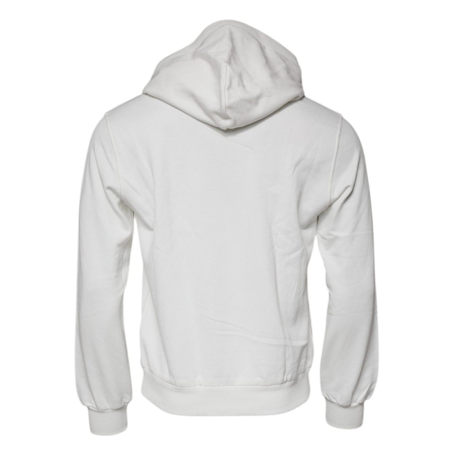 Dolce & Gabbana White Caesar Cotton Hooded Pullover Sweater Dolce & Gabbana