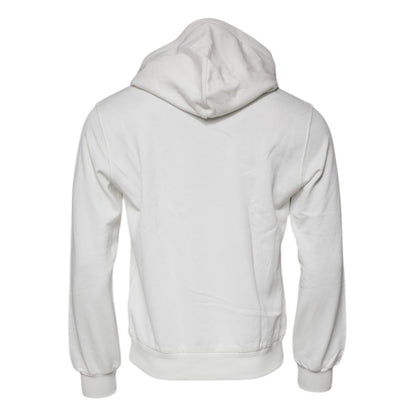 Dolce & Gabbana White Caesar Cotton Hooded Pullover Sweater Dolce & Gabbana