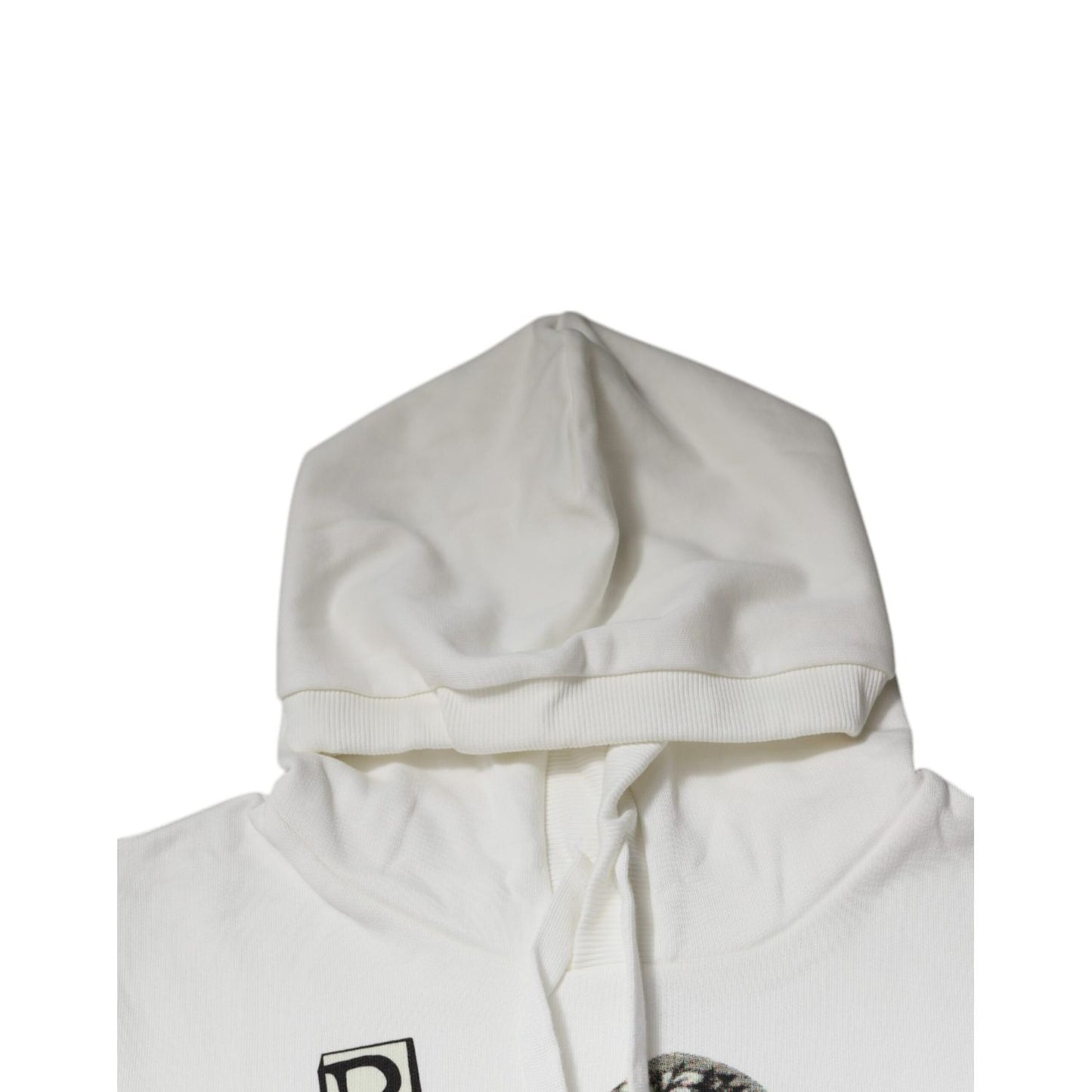 Dolce & Gabbana White Caesar Cotton Hooded Pullover Sweater Dolce & Gabbana