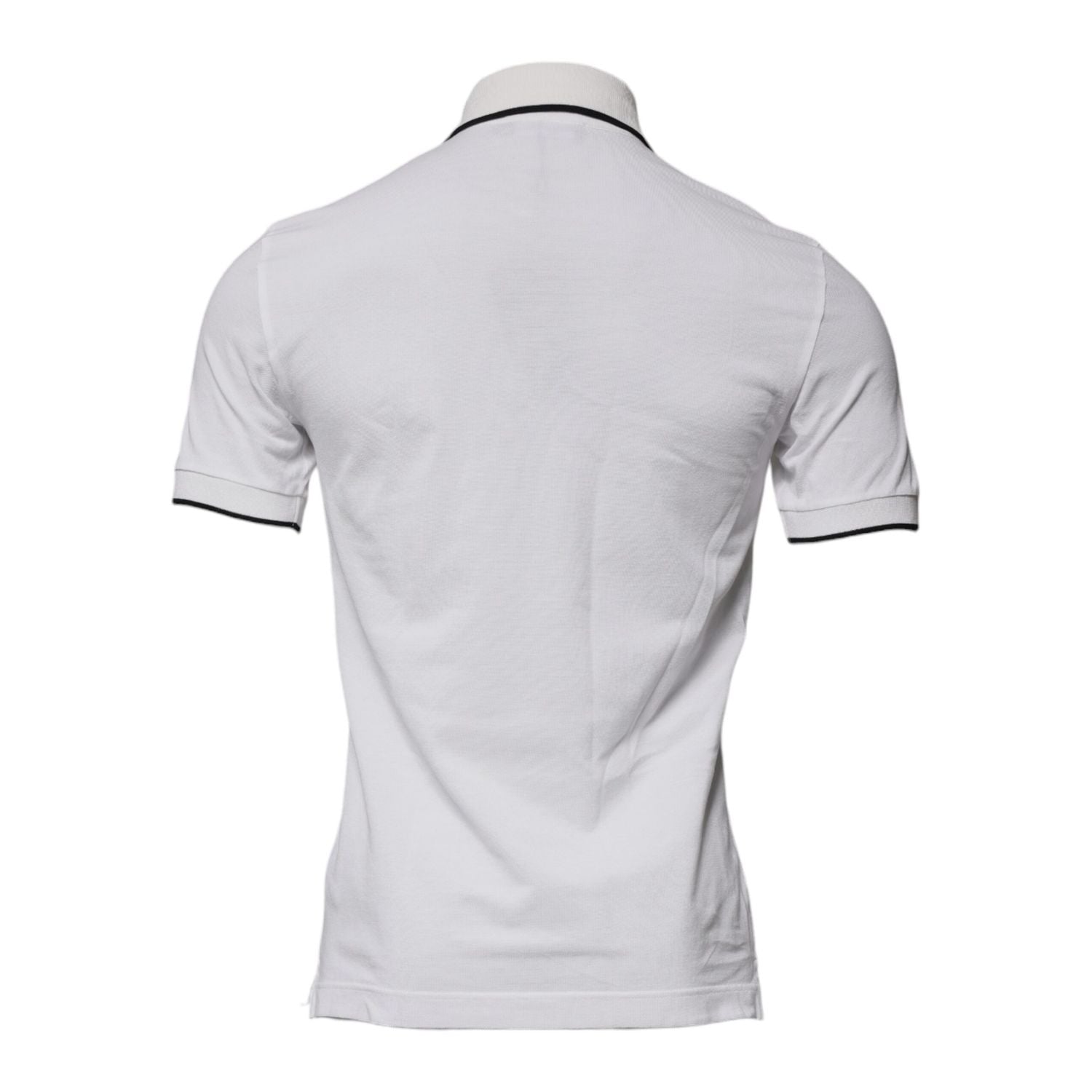 Dolce & Gabbana Off White Crown Cotton Collared Polo T-shirt