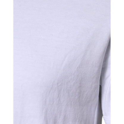 Dolce & Gabbana White Cotton Logo Crew Neck Short Sleeves T-shirt