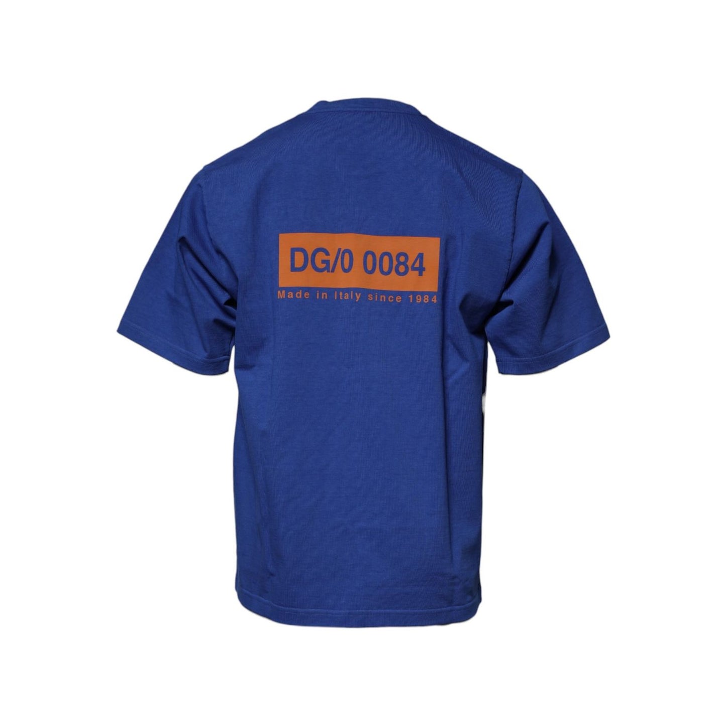 Dolce & Gabbana Blue Graphic Print Cotton Crew Neck T-shirt