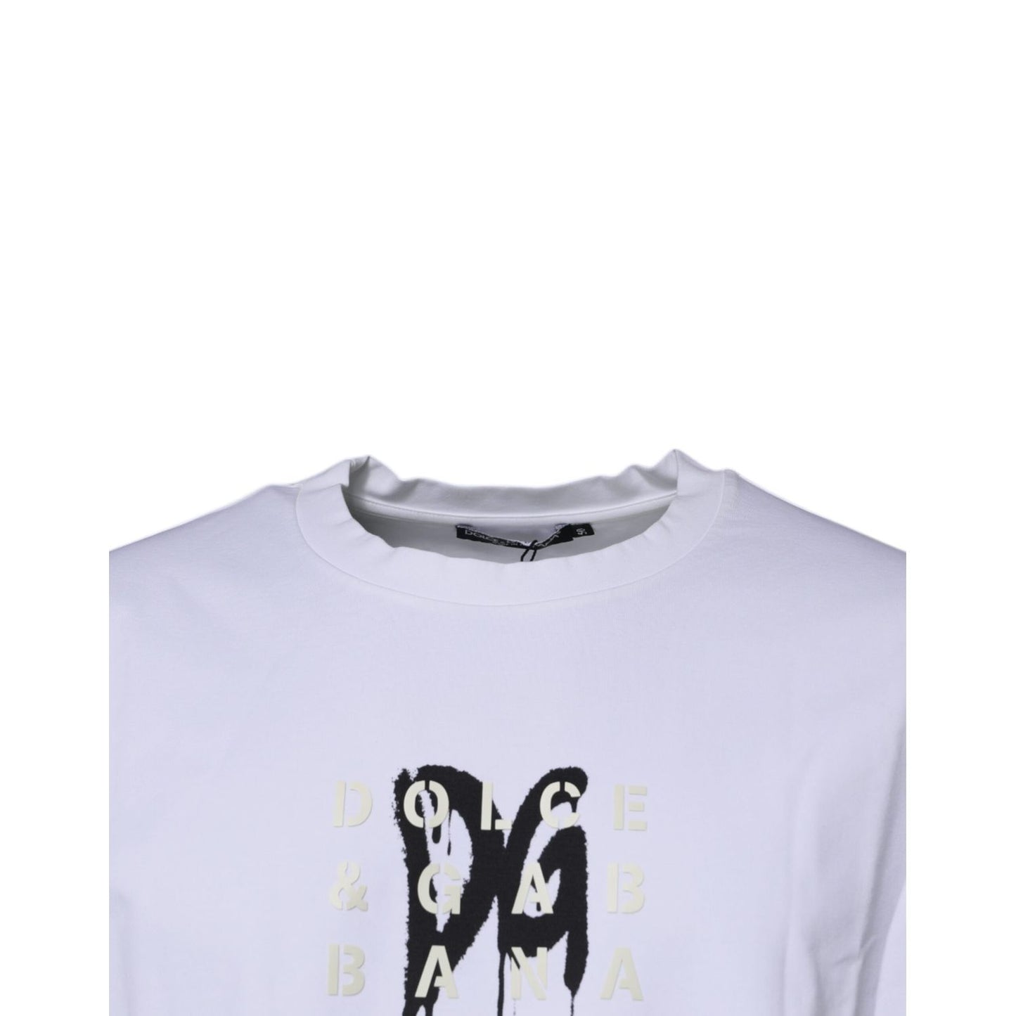 Dolce & Gabbana White DG Logo Cotton Crew Neck T-shirt