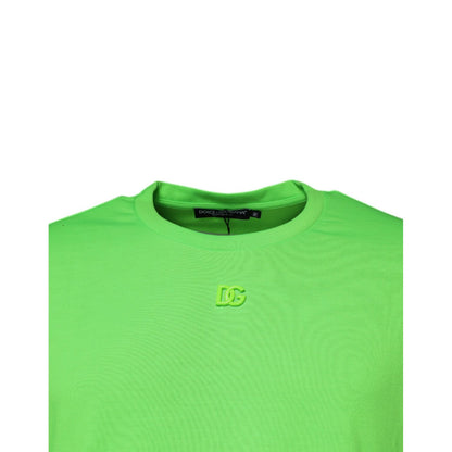 Dolce & Gabbana Green DG Logo Cotton Crew Neck T-shirt