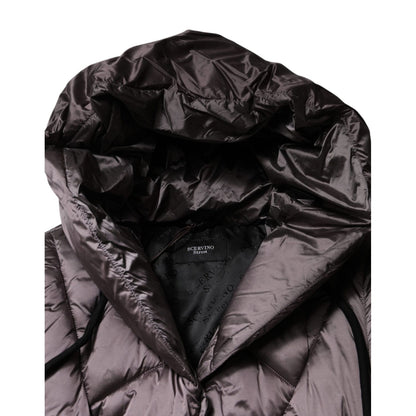 Scervino Street Violet Puffer Quilted Hooded Women Coat Jacket
