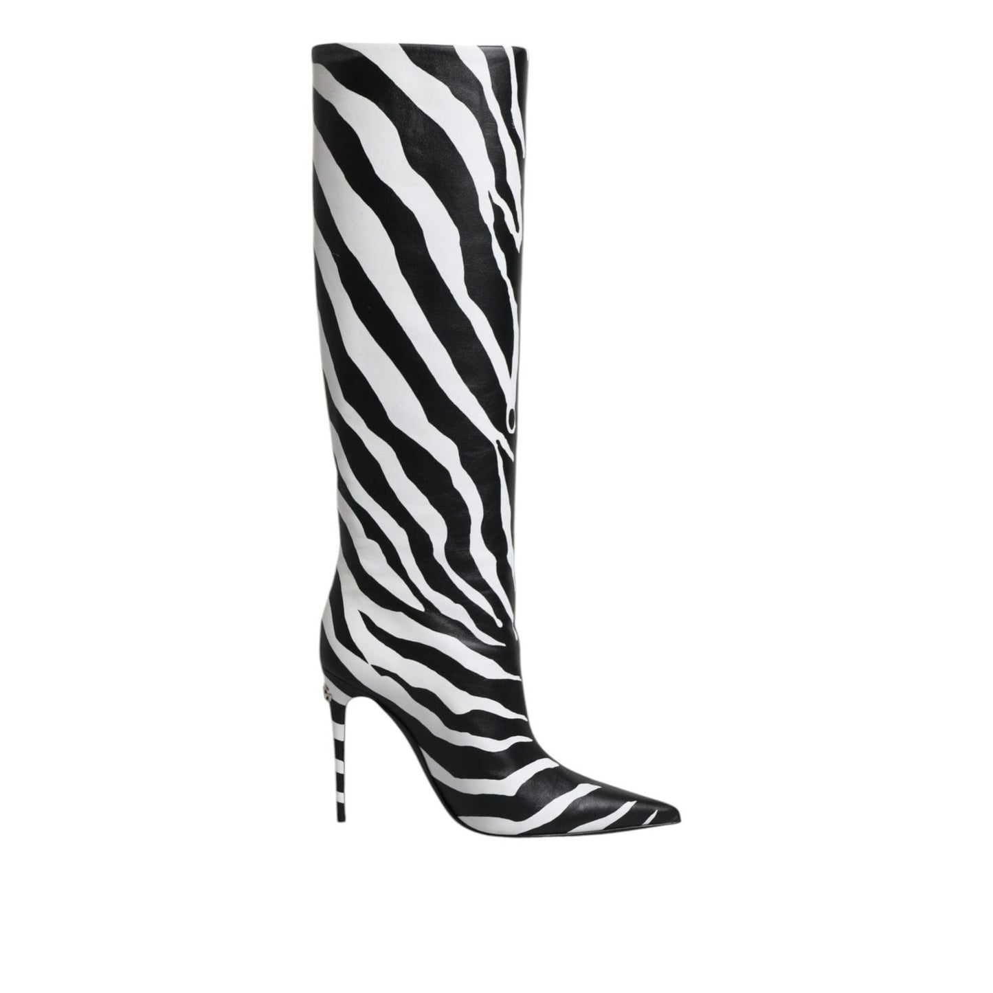 Dolce & Gabbana Black White Zebra Heels High Boots Shoes