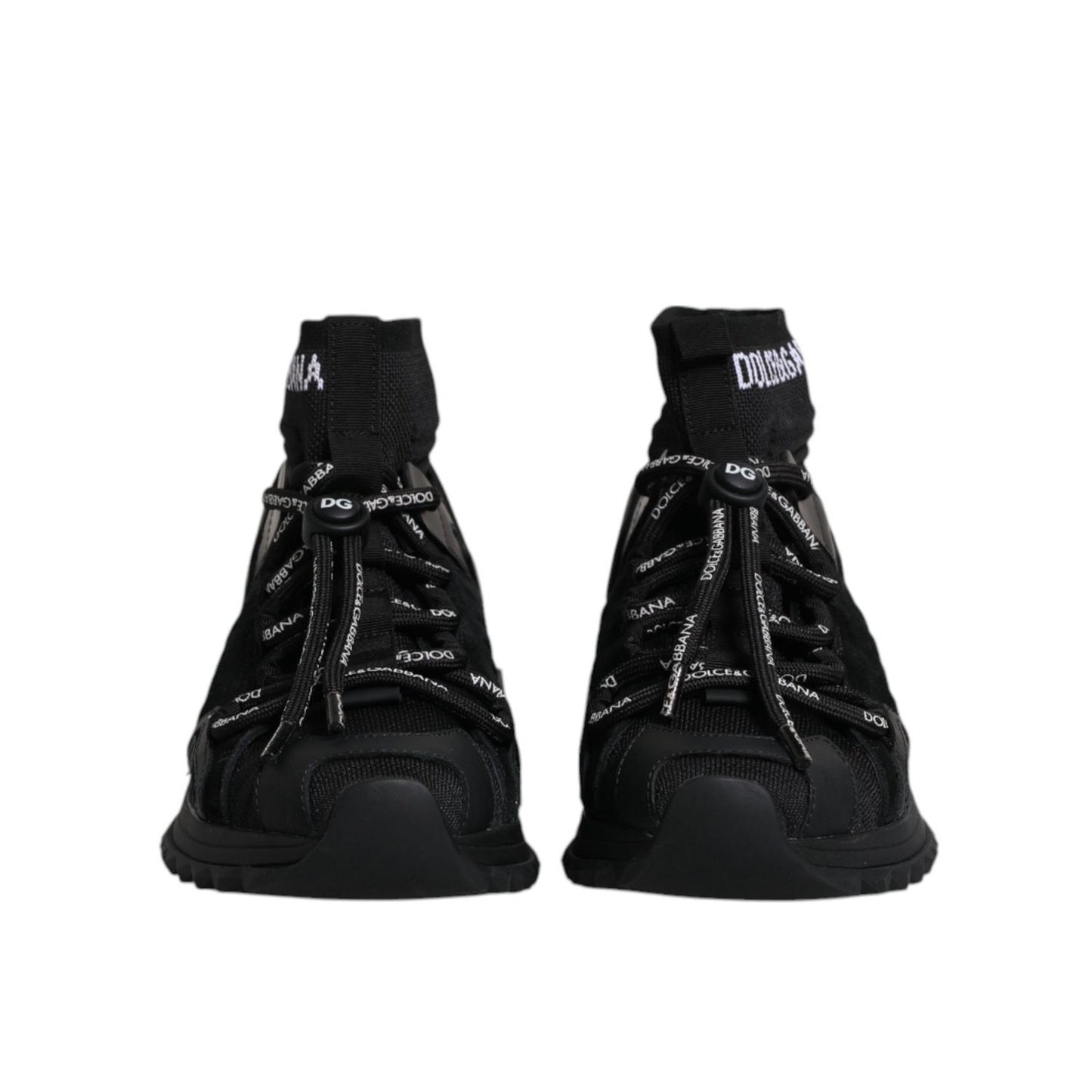 Dolce & Gabbana Black Sorrento Socks Logo Sneakers Shoes