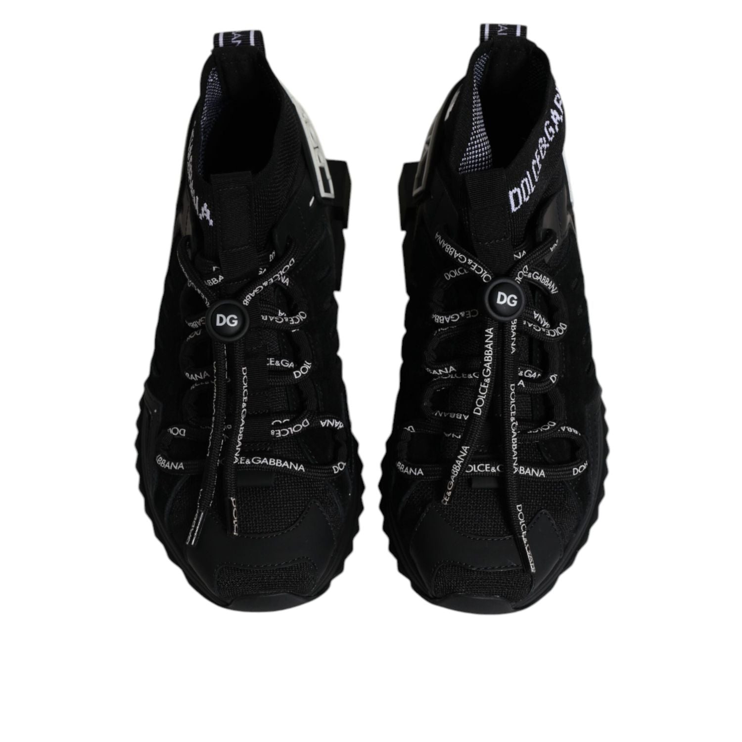 Dolce & Gabbana Black Sorrento Socks Logo Sneakers Shoes