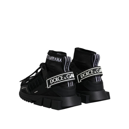 Dolce & Gabbana Black Sorrento Socks Logo Sneakers Shoes