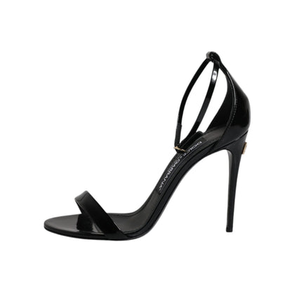 Dolce & Gabbana Black KEIRA Heels Ankle Strap Sandals Shoes