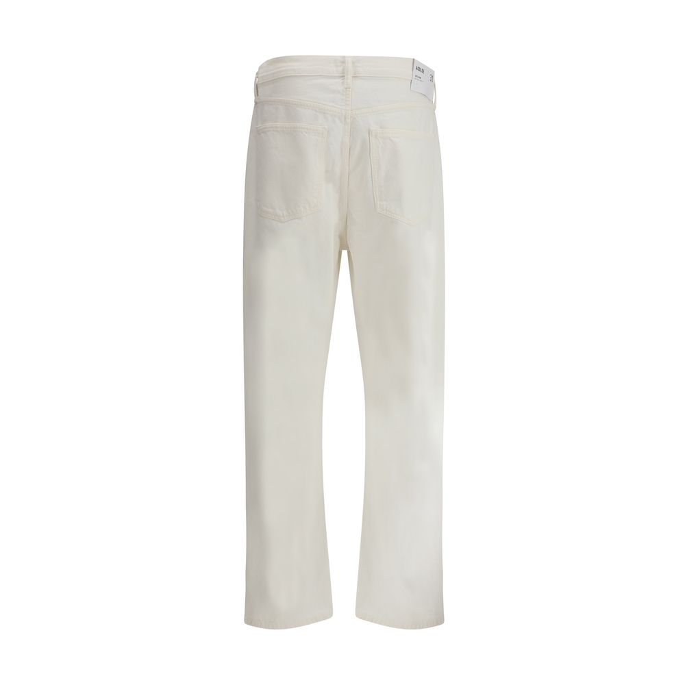 Agolde White Cotton Relaxed Fit Jeans