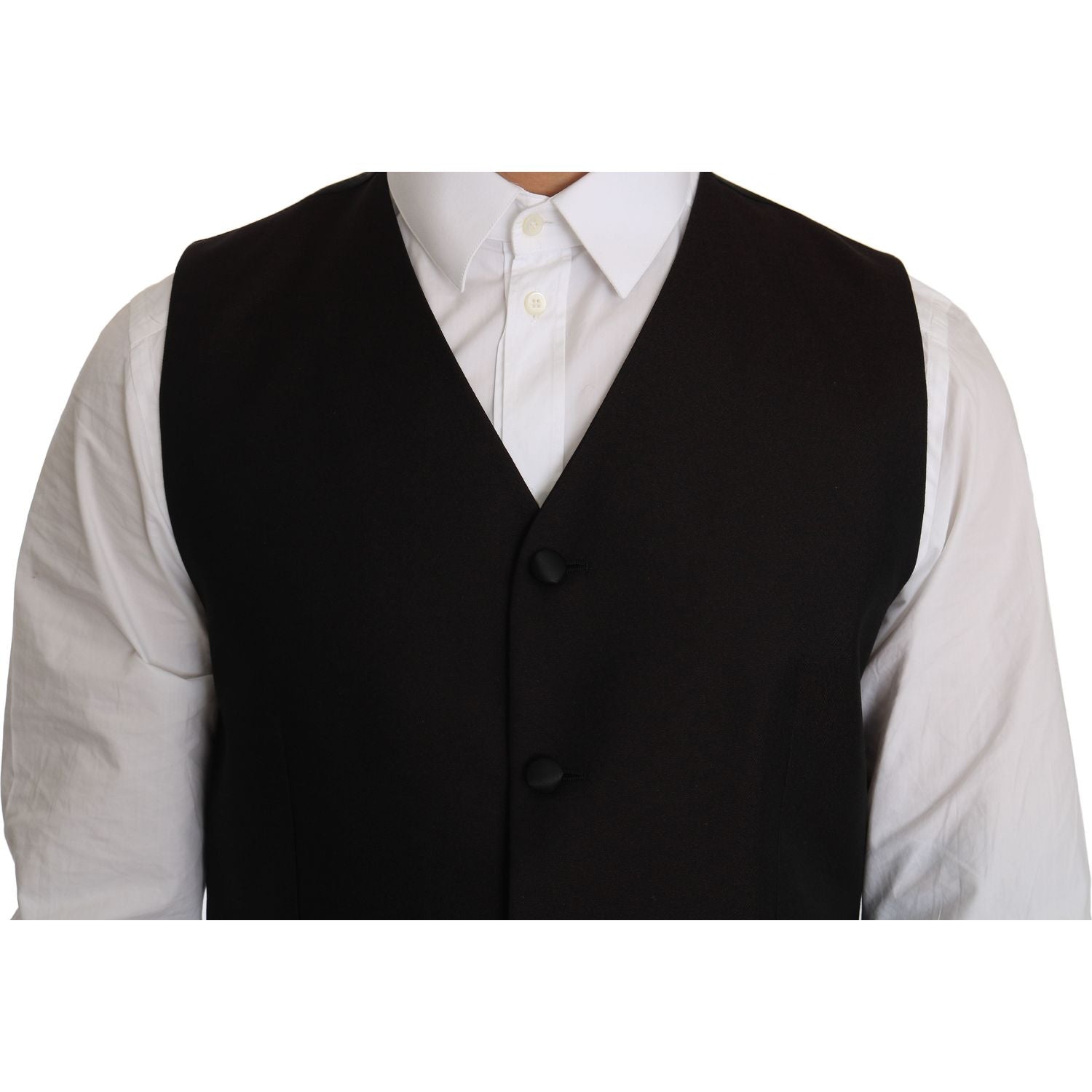Dolce & Gabbana Black Silk Dress Waistcoat