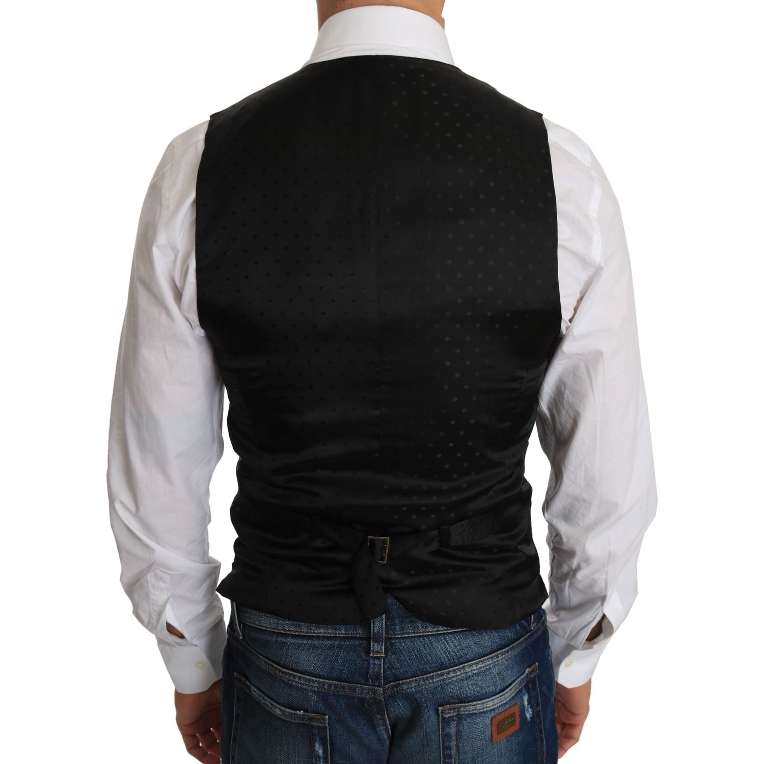Dolce & Gabbana Black Wool Dress Waistcoat